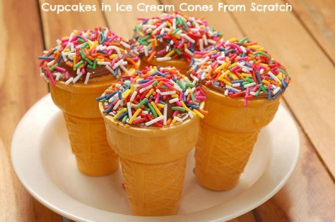 cupcakes in ice cream cones from scratch